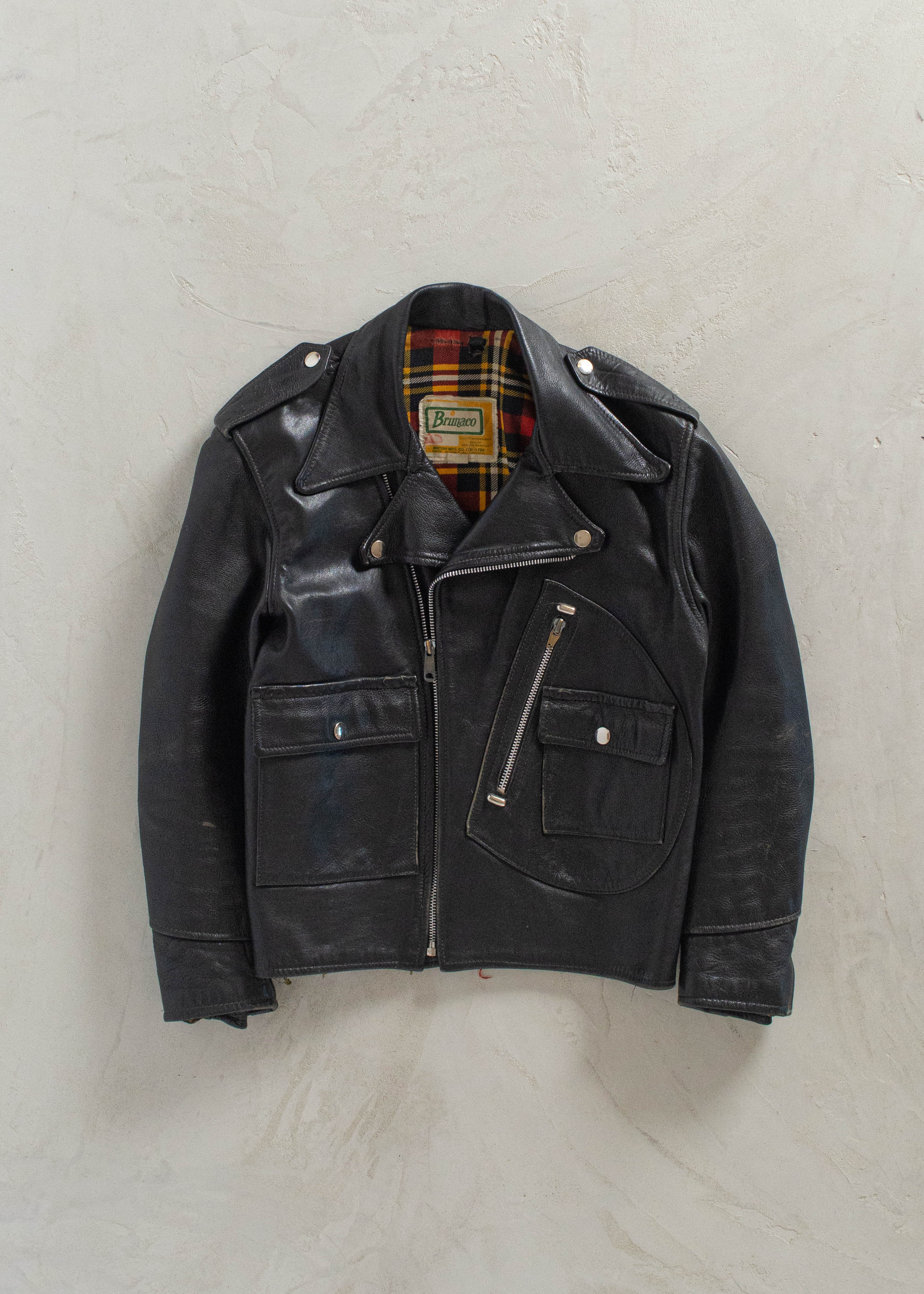 1970s Brimaco Leather Moto Perfecto Jacket Size XS/S – Palmo Goods