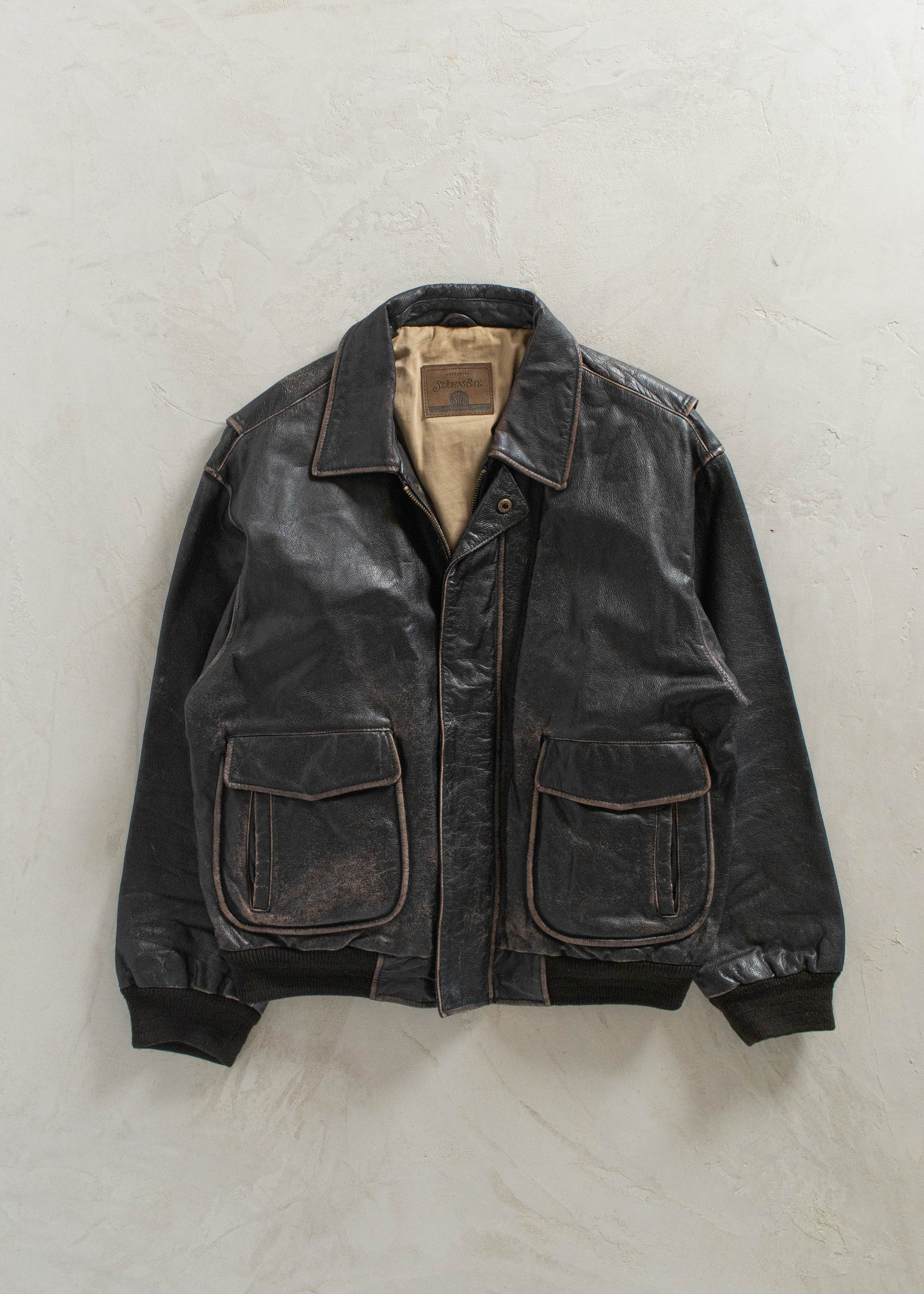ST.JOHN'S BAY 】 90s Leather jacket-