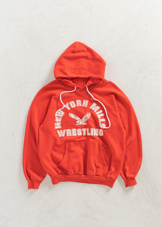 Vintage 1980s Hanes New York Mills Wrestling Hoodie Size S/M