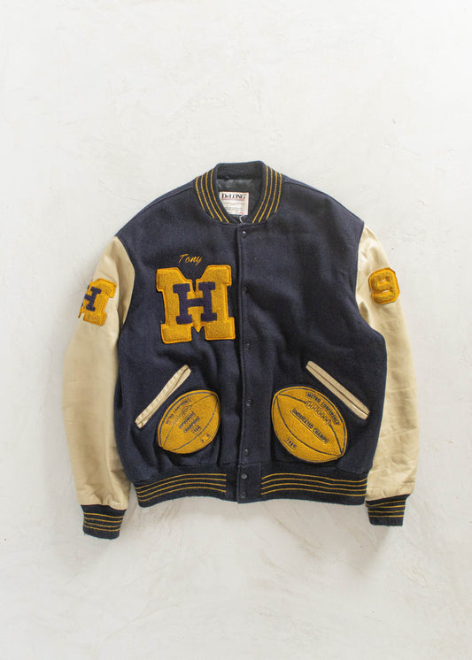 Vintage 1980s DeLong Marquette Hilltoppers Varsity Jacket Size 2XL/3XL