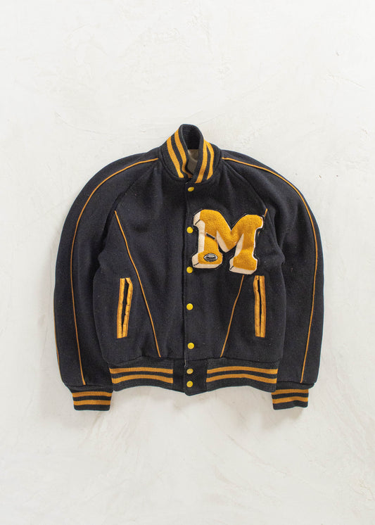 Vintage 1960s Varsity Letterman Wool Jacket Size S/M