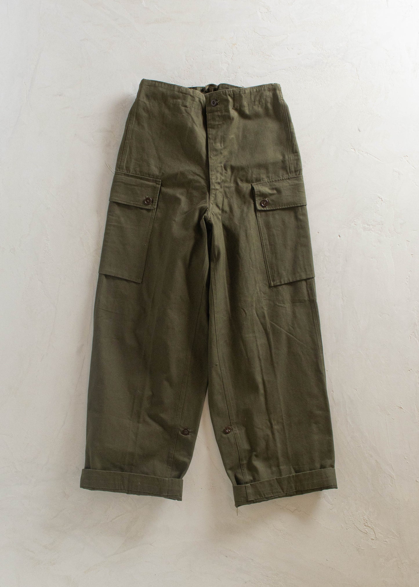 1950s Dutch Military Fatigue Pants Size Women's 28 Men's 31