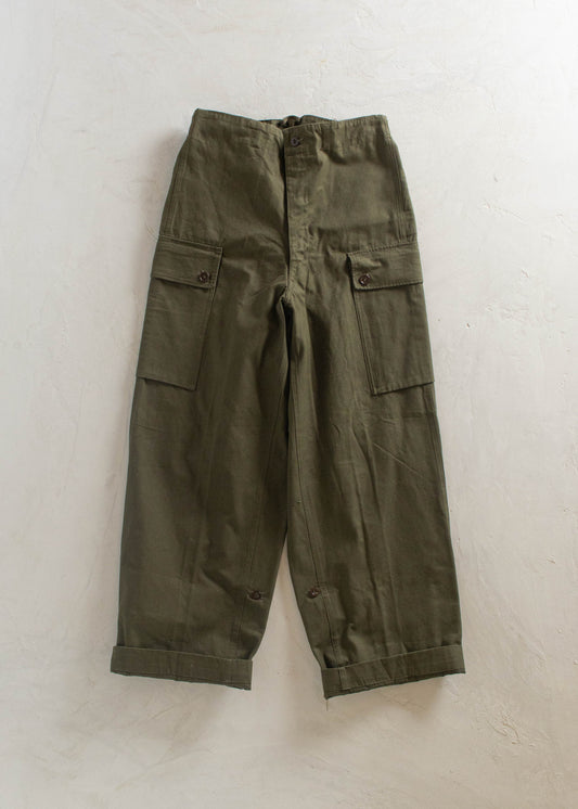 1950s Dutch Military Fatigue Pants Size Women's 28 Men's 31