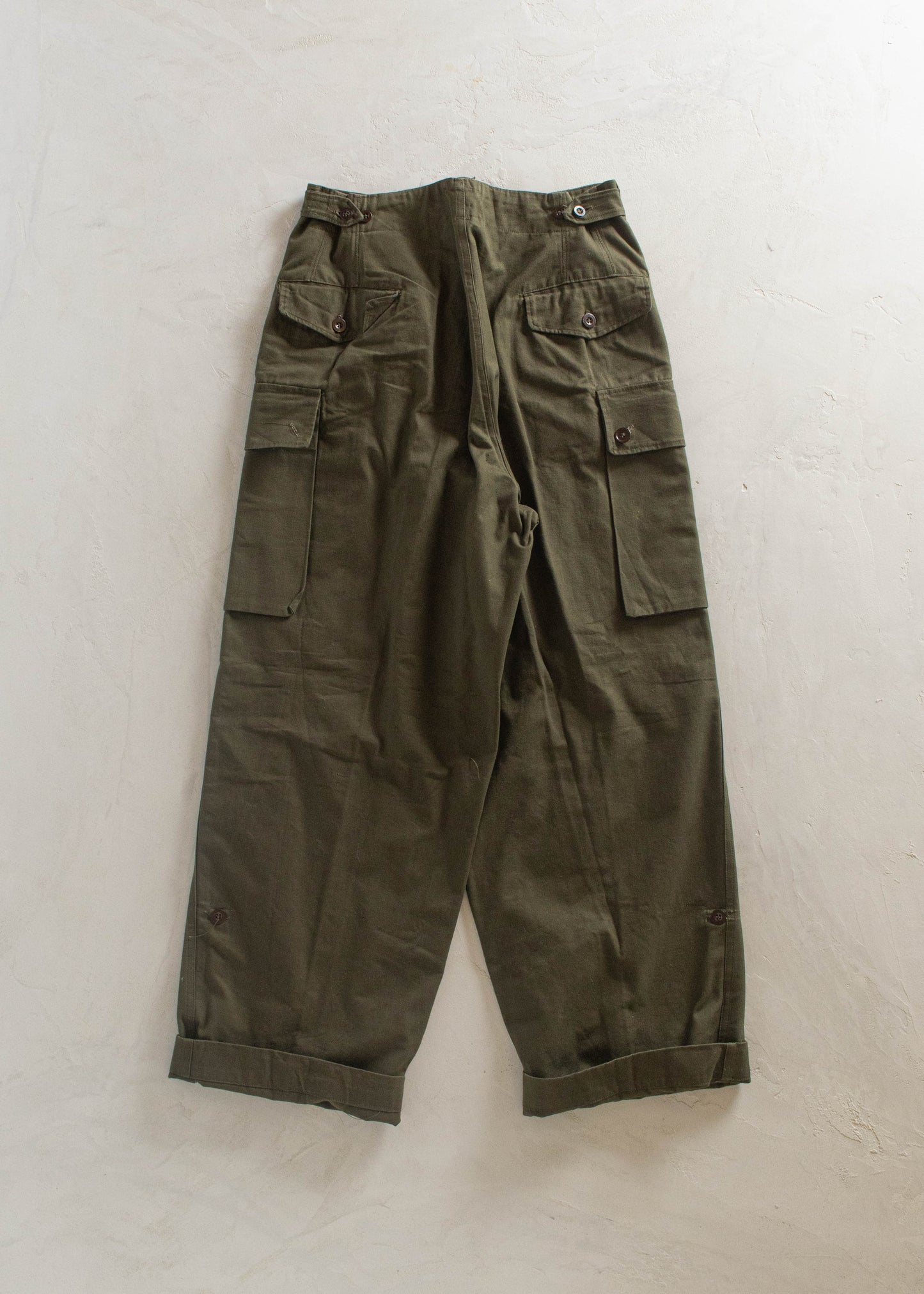 1950s Dutch Military Fatigue Pants Size Women's 28 Men's 31