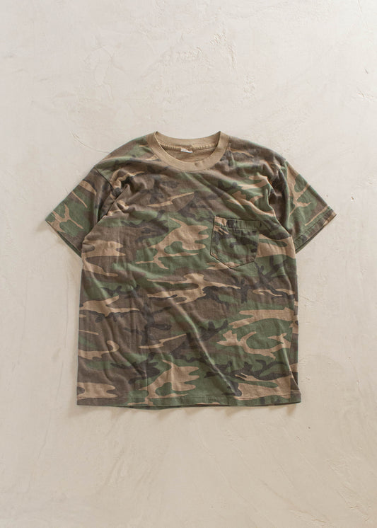 1980s Camo Selvedge Pocket T-Shirt Size M/L