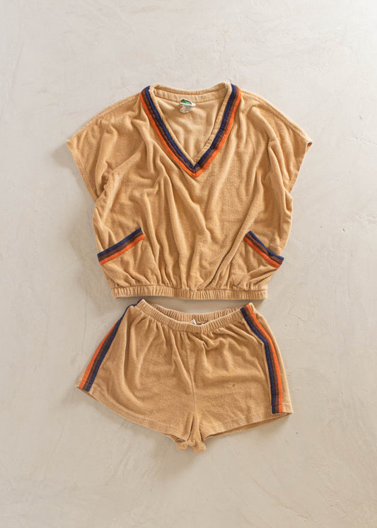 1970s Central Park Terry Cloth Short Set Size XS/S