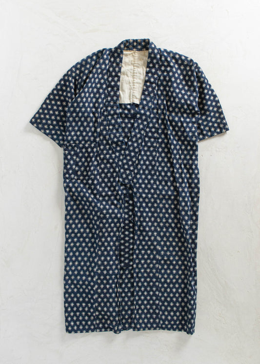 Vintage Japanese Indigo Cotton Kimono Size L/XL