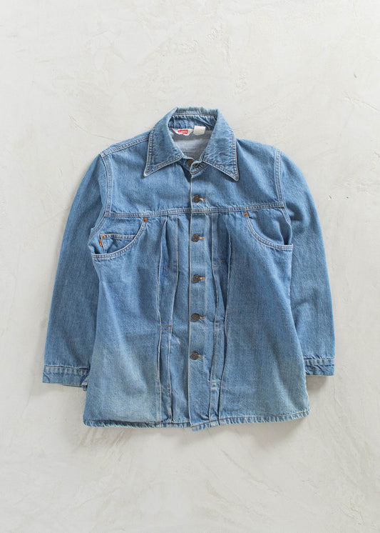 Vintage 1970s Levi's Orange Tab Pleated Denim Jacket Size XS/S