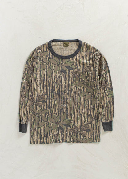 Vintage Spartan Real Tree Camo Long Sleeve T-Shirt Size S/M