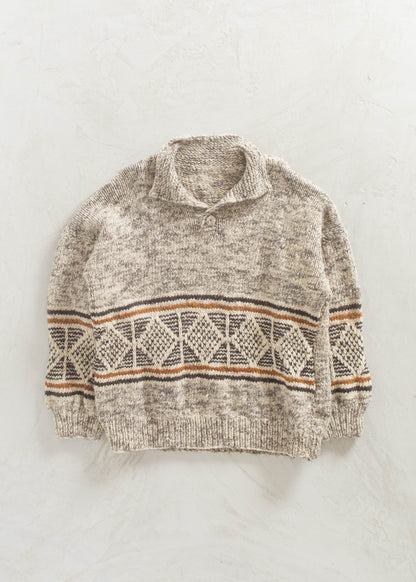 Vintage Cowichan Style Pullover Sweater Size L/XL