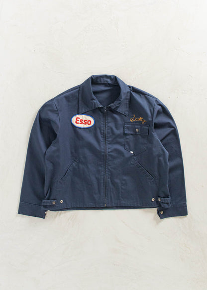 Vintage Esso Chainstitched Gas Jacket Size L/XL