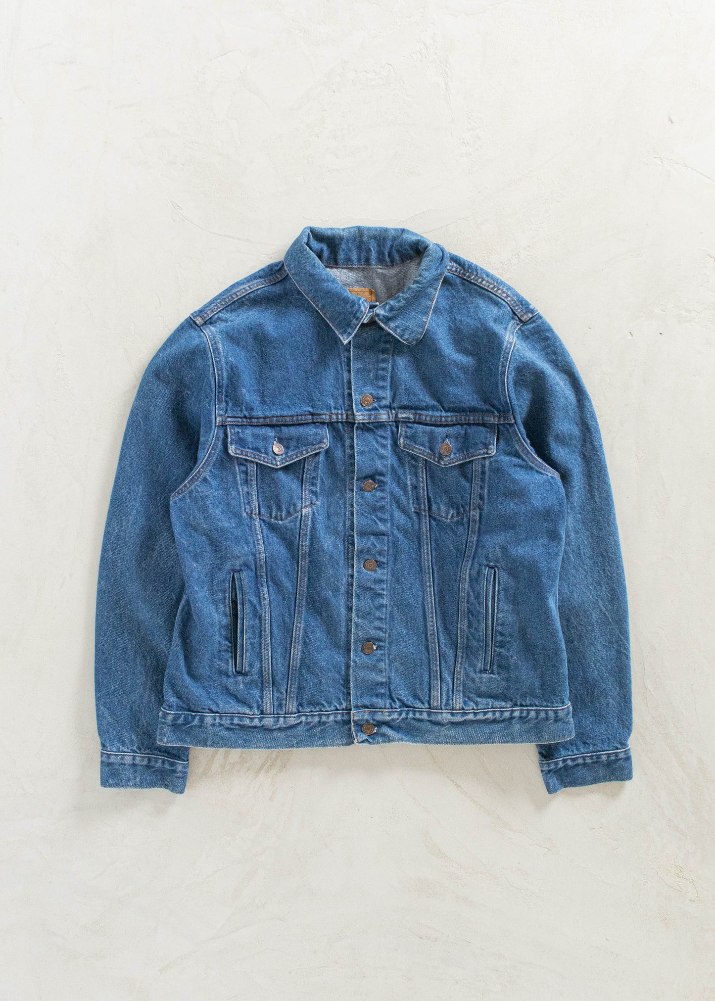 Vintage Plain Pockets Denim Trucker Jacket Size M/L