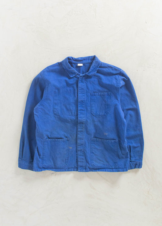 Vintage 1980s Bleu de Travail French Workwear Chore Jacket Size M/L