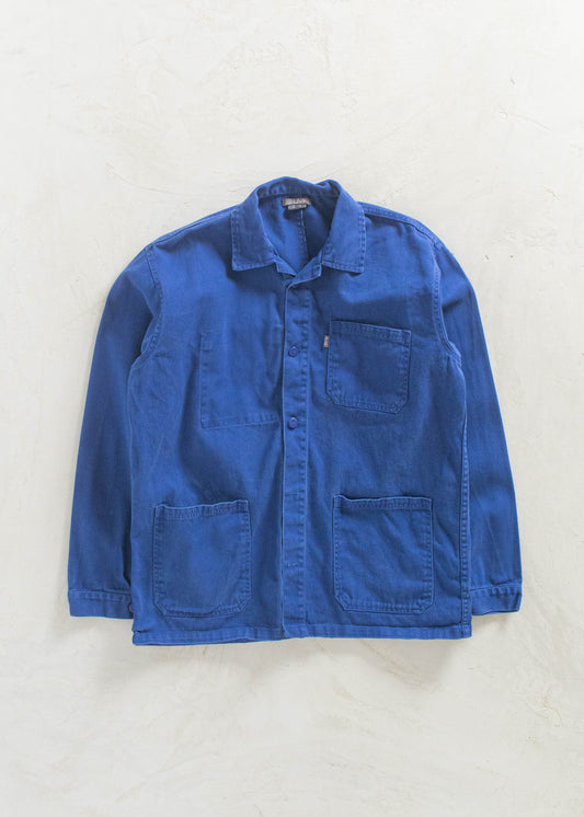 Vintage 1980s LMA Bleu de Travail French Workwear Chore Jacket Size M/L