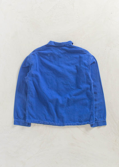 Vintage 1980s Bleu de Travail French Workwear Chore Jacket Size M/L