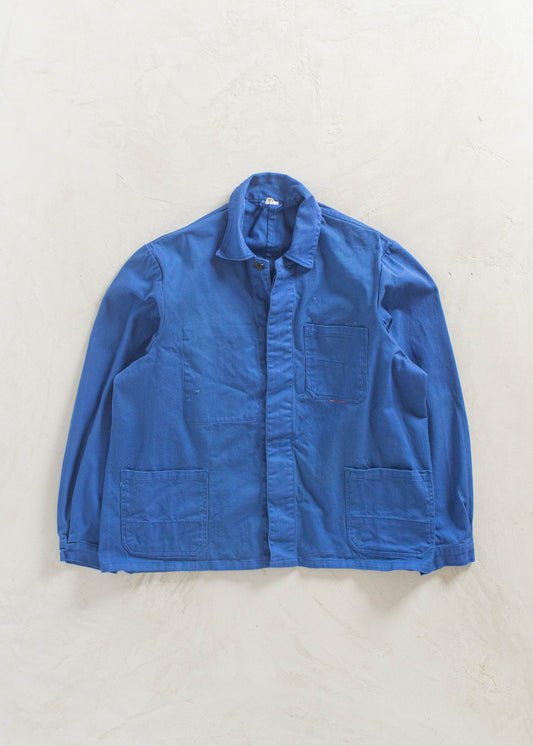 Vintage 1980s Bleu de Travail European Workwear Chore Jacket Size L/XL