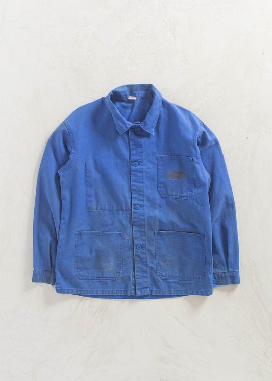 Vintage 1980s Bleu de Travail French Workwear Chore Jacket Size M/L