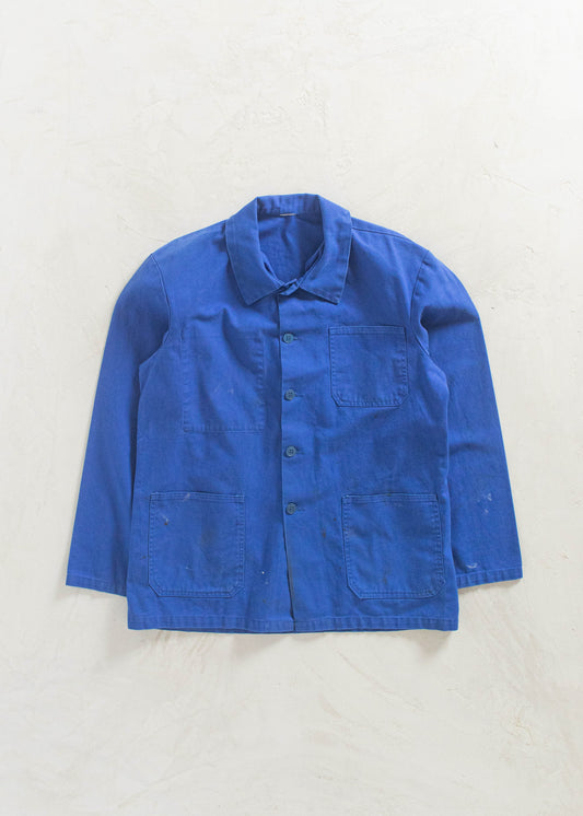 Vintage 1980s Bleu de Travail French Workwear Chore Jacket Size M/L