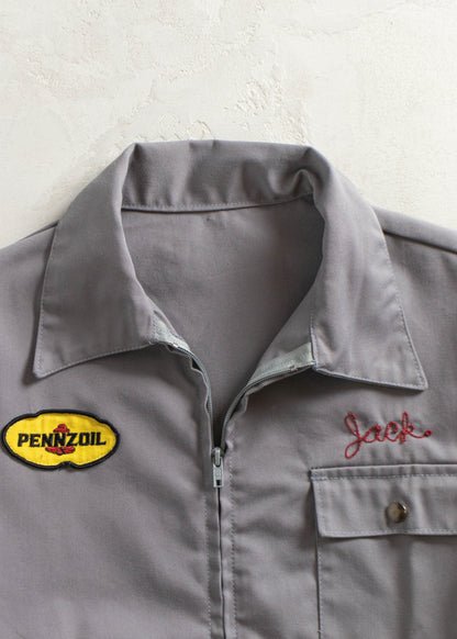 Vintage Pennzoil Chainstitched Gas Jacket Size XL/2XL