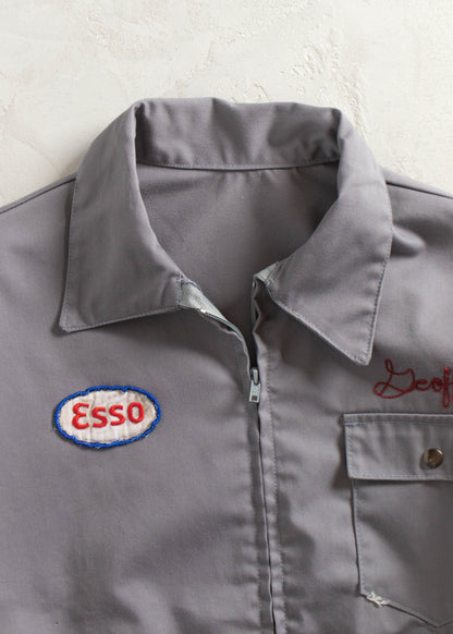 Vintage Esso Chainstitched Gas Jacket Size XL/2XL