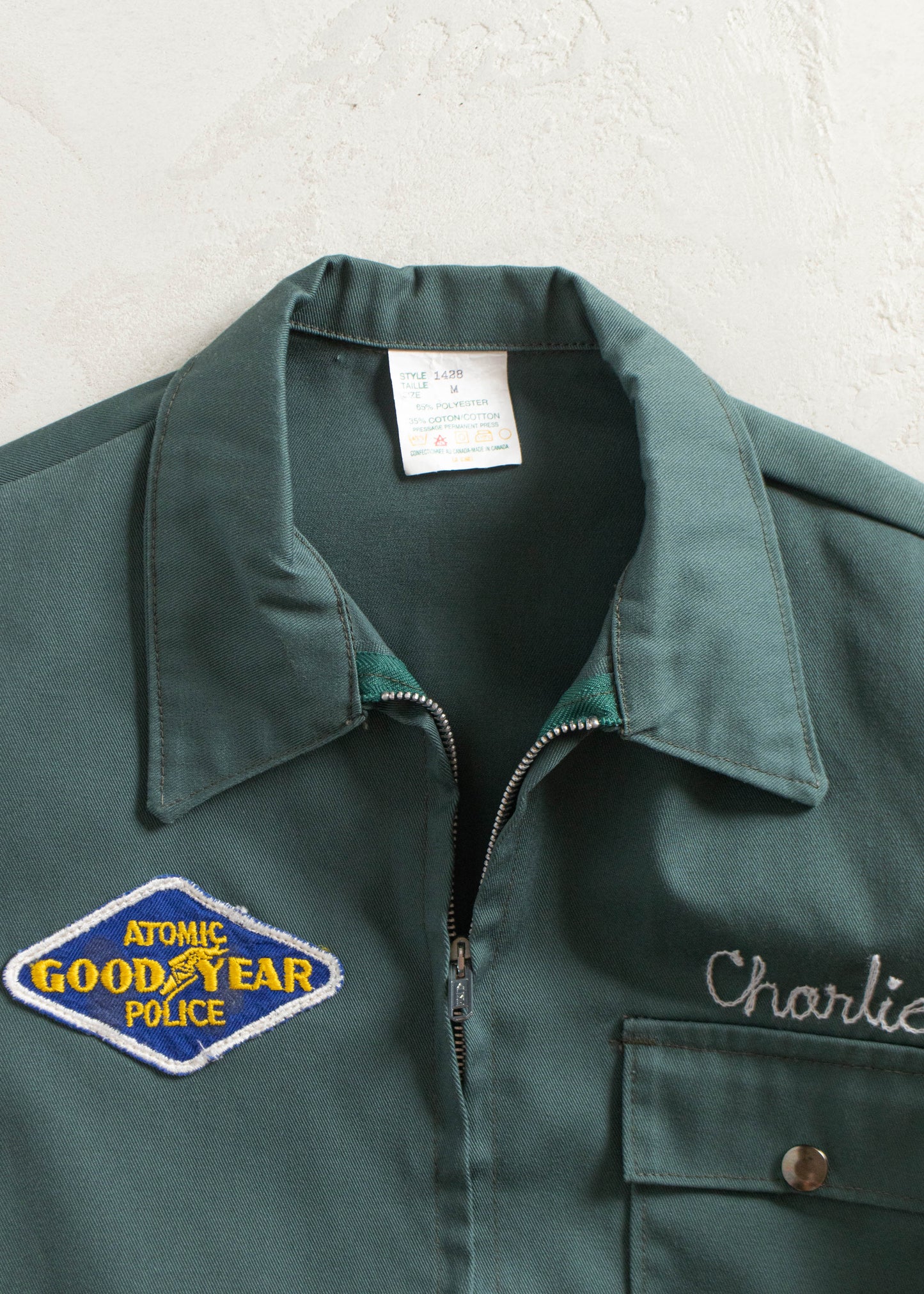 Vintage Atomic Goodyear Police Chainstitched Gas Jacket Size S/M