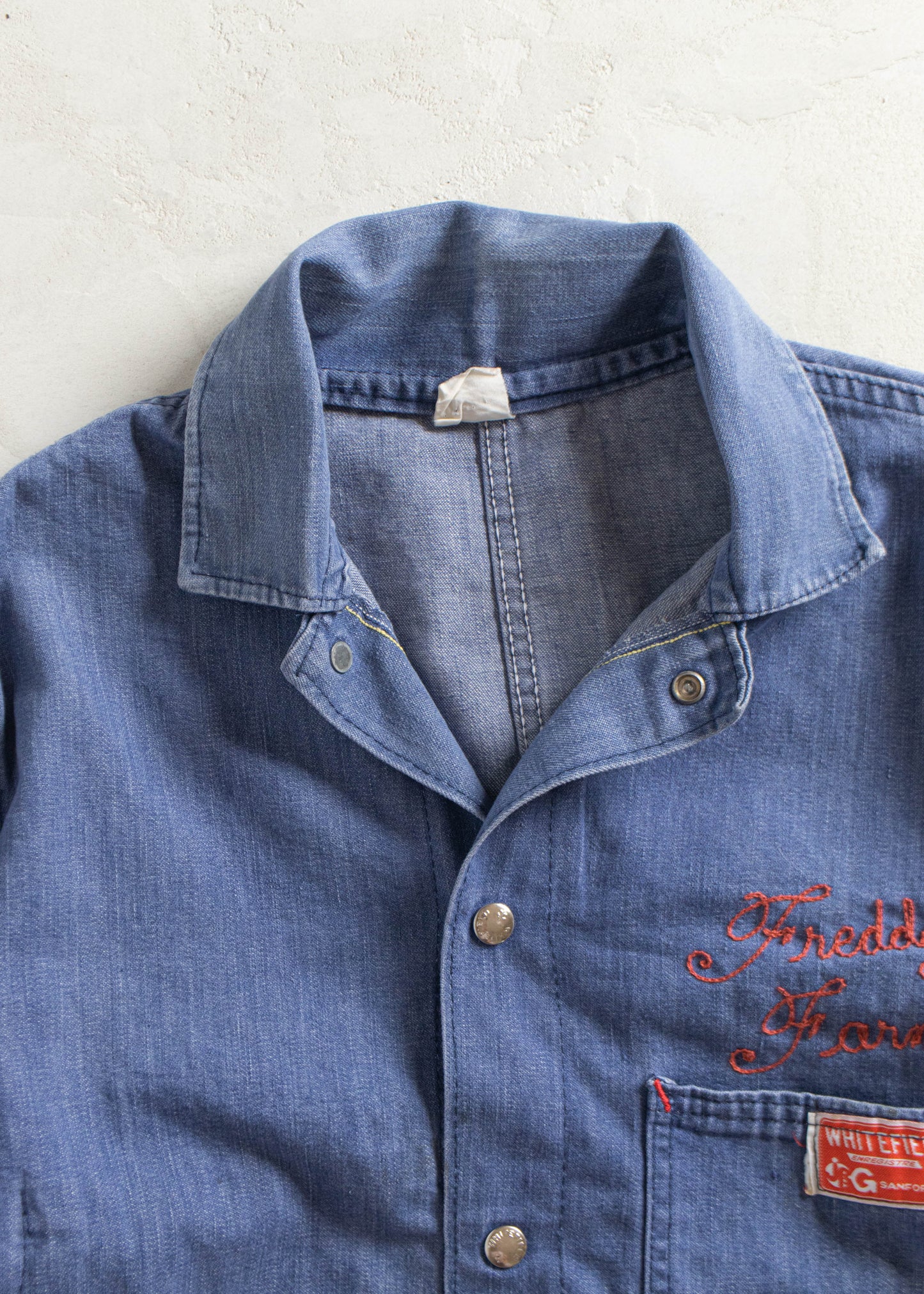 Vintage 1950s Whitefield Chainstitched Denim Chore Coat Size S/M