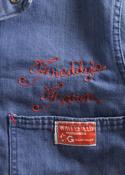 Vintage 1950s Whitefield Chainstitched Denim Chore Coat Size S/M