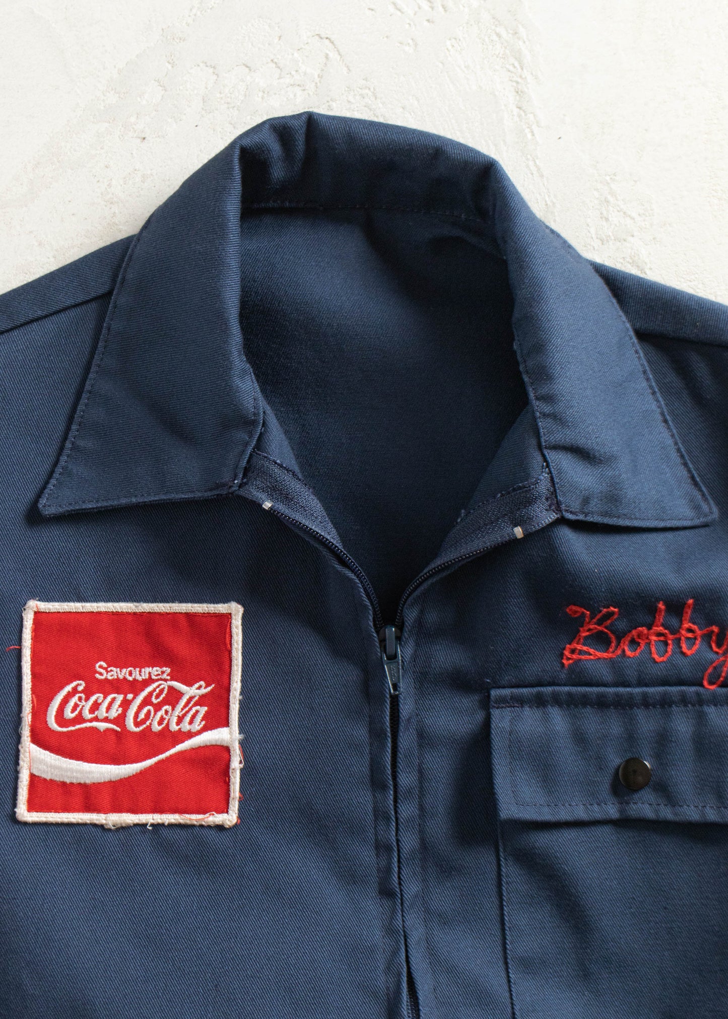 Vintage Coca Cola Chainstitched Gas Jacket Size XS/S