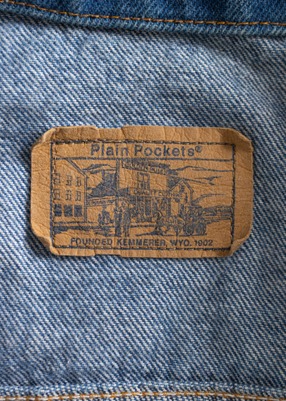 Vintage Plain Pockets Denim Trucker Jacket Size M/L