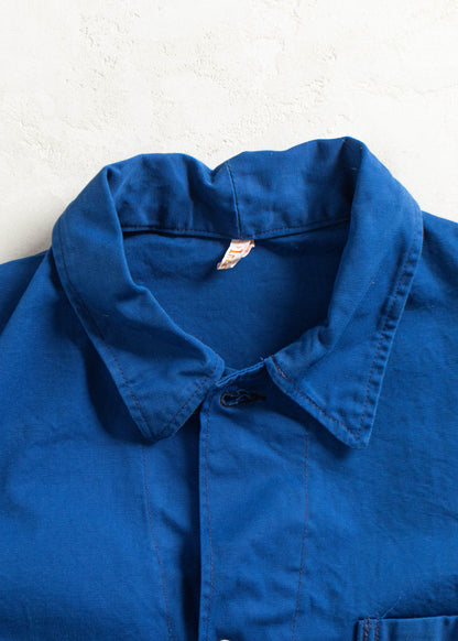 Vintage 1980s Bleu de Travail French Workwear Chore Jacket Size S/M