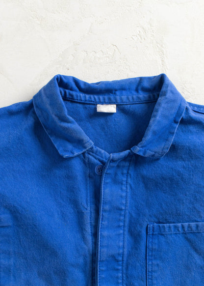 Vintage 1980s Bleu de Travail French Workwear Chore Jacket Size M/L