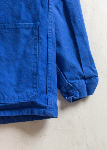 Vintage 1980s LMA Bleu de Travail French Workwear Chore Jacket Size M/L