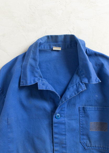 Vintage 1980s Bleu de Travail French Workwear Chore Jacket Size M/L