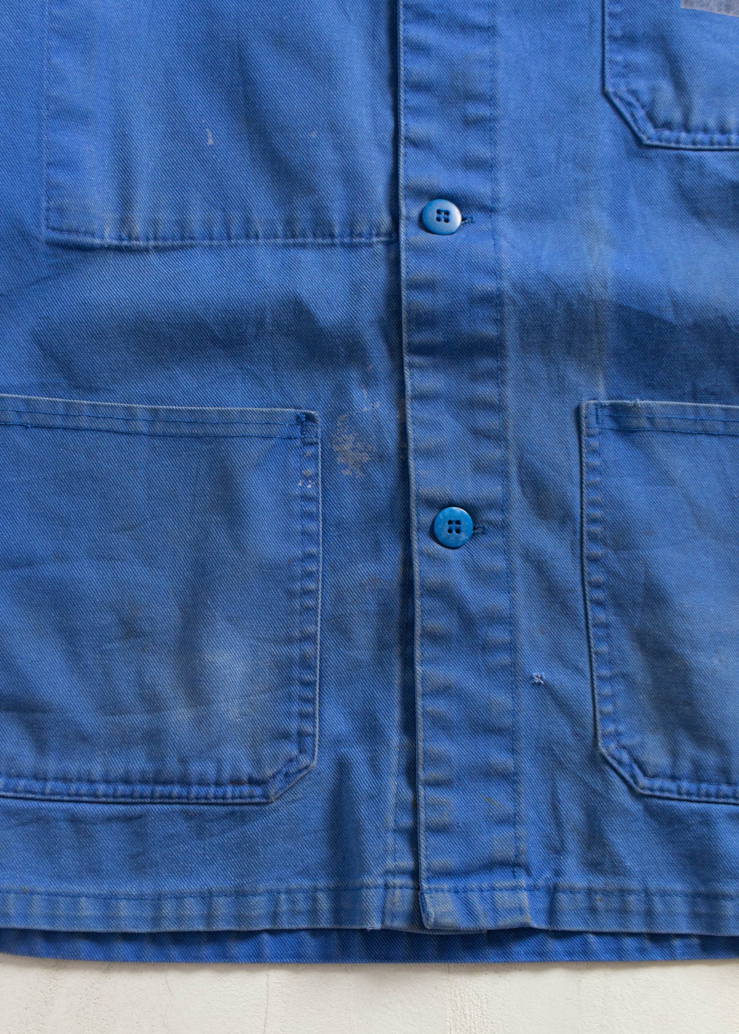 Vintage 1980s Bleu de Travail French Workwear Chore Jacket Size M/L