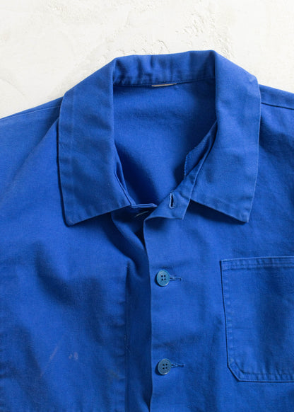 Vintage 1980s Bleu de Travail French Workwear Chore Jacket Size M/L