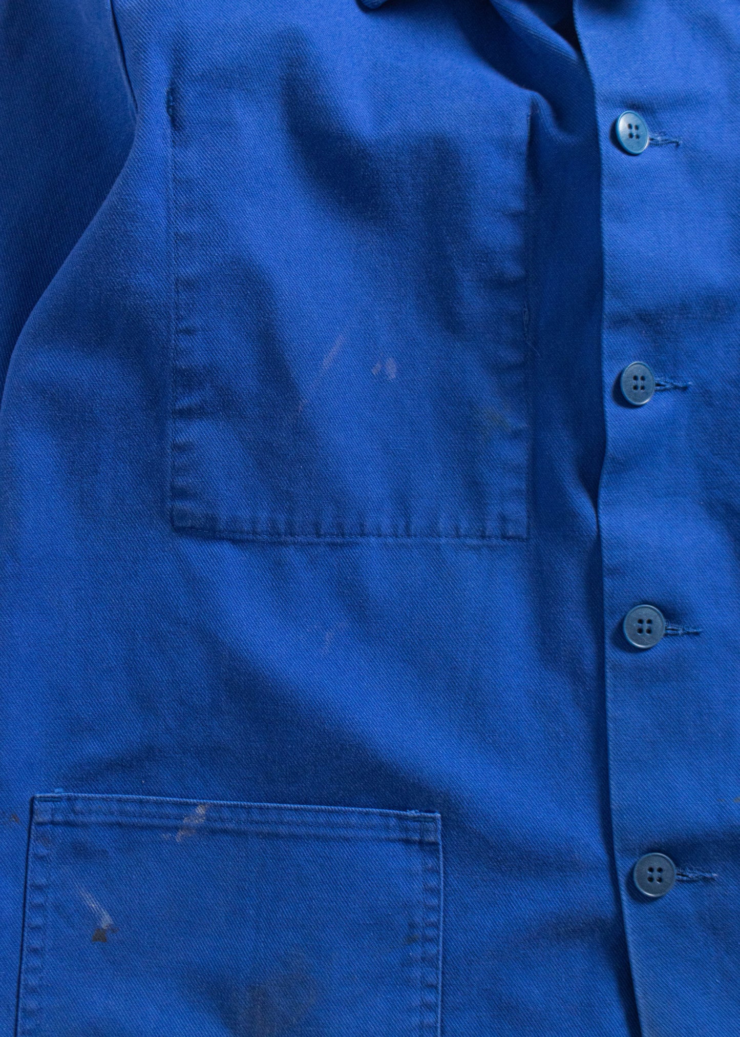 Vintage 1980s Bleu de Travail French Workwear Chore Jacket Size M/L