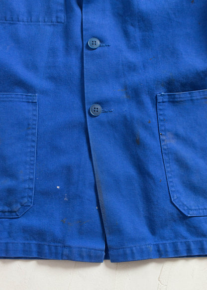 Vintage 1980s Bleu de Travail French Workwear Chore Jacket Size M/L