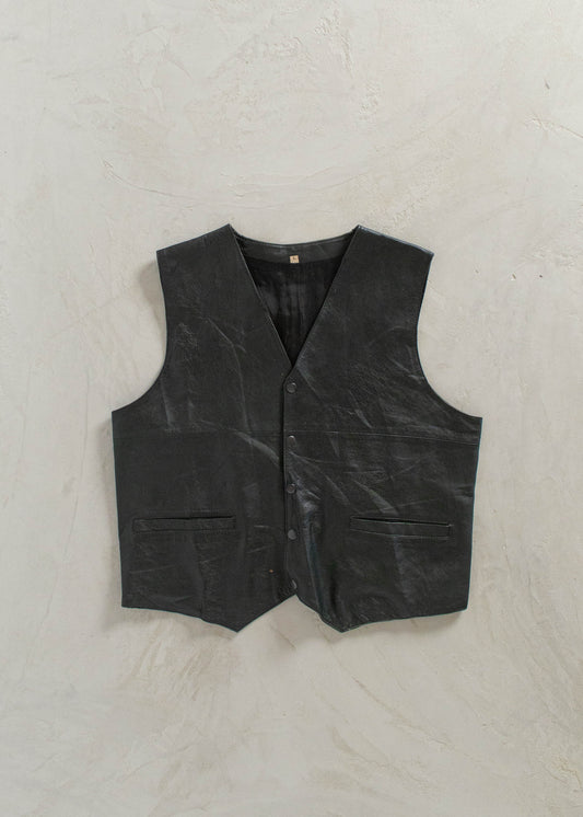 1980s Leather Vest Size Size L/XL