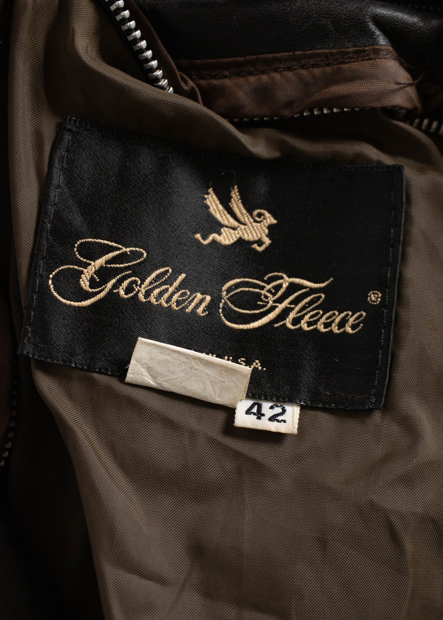 1980s Golden Fleece Leather Bomber Jacket Size S/M