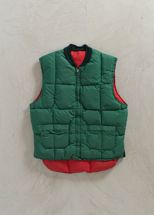 1980s Falcon Brand Reversible Nylon Down Puffer Vest Size S/M