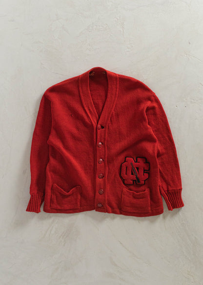 Vintage 1950s Varsity Letterman Knit Cardigan Size S/M