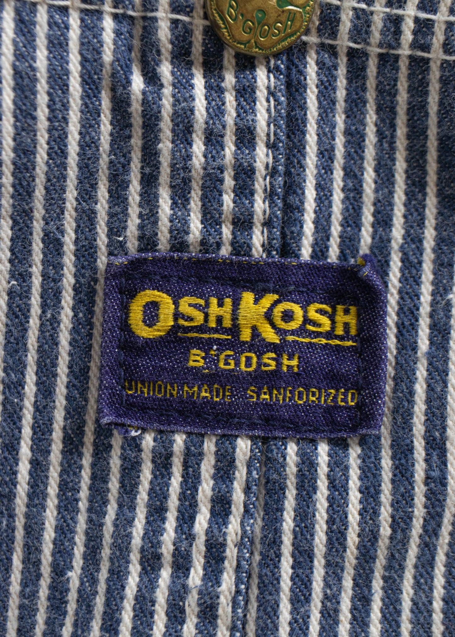 1970s OshKosh B'Gosh Hickory Stripe Pattern Overalls Size XL/2XL