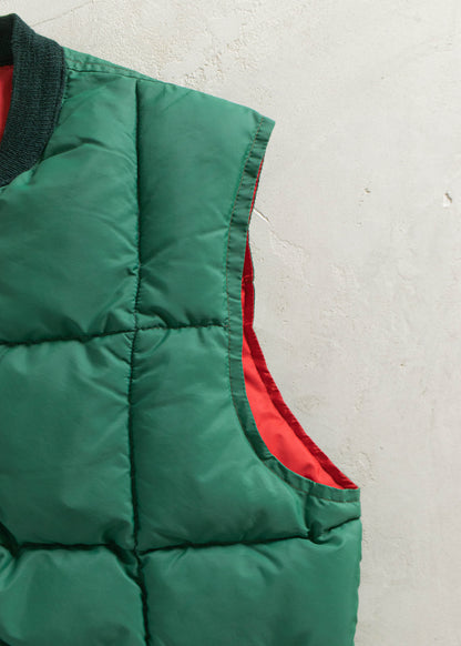 1980s Falcon Brand Reversible Nylon Down Puffer Vest Size S/M