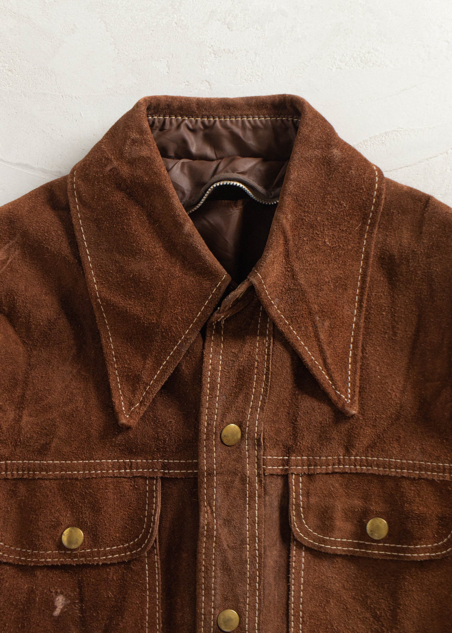 Vintage 1970s Suede Trucker Jacket Size XS/S