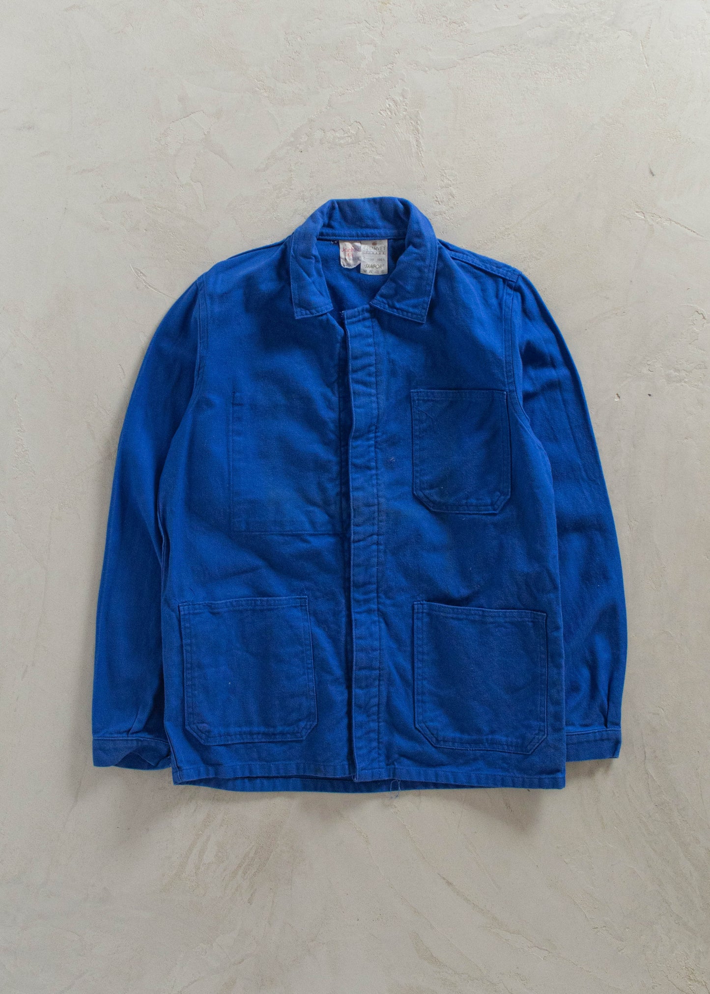 1980s Charvet Bleu de Travail European Workwear Chore Jacket Size M/L