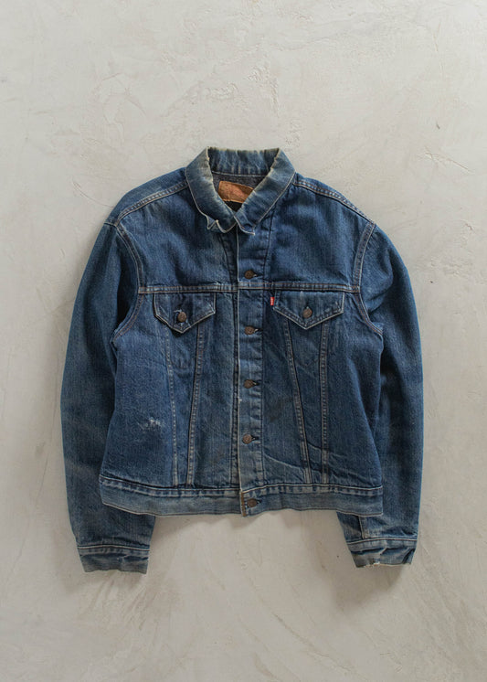 1970s Levi's Type III Blanket Lined Trucker Denim Jacket Size S/M