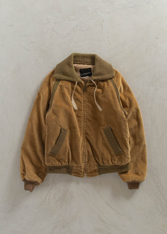 1970s JCPenney Sherpa Corduroy Bomber Jacket Size S/M