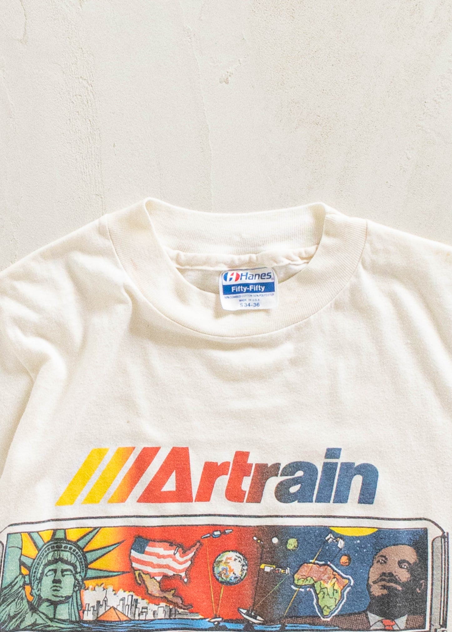 Vintage Hanes Fifty Fifty Artrain T-Shirt Size 2XS/XS