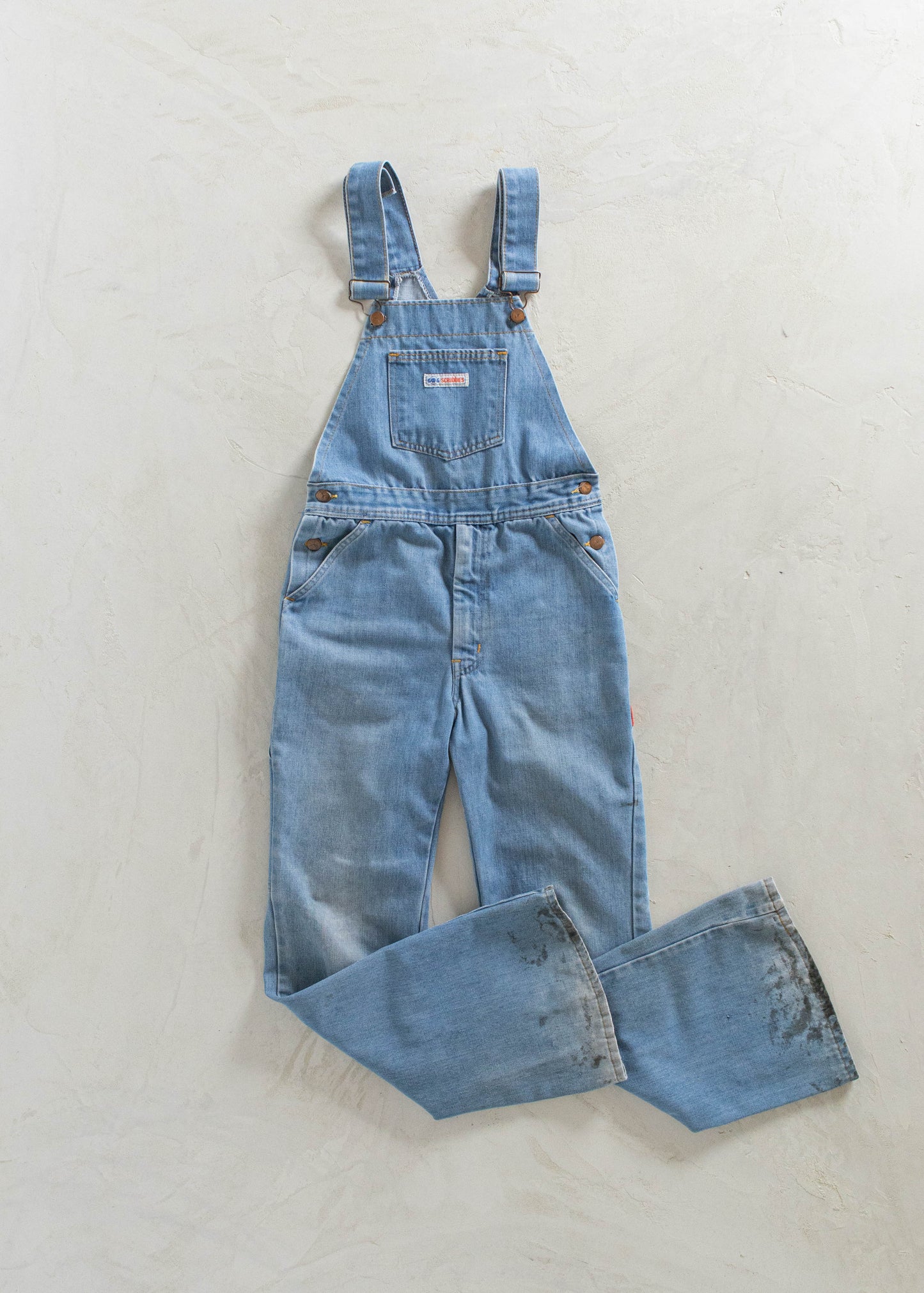 1970s GWG Flare Denim Workwear Overalls Size 2XS/XS