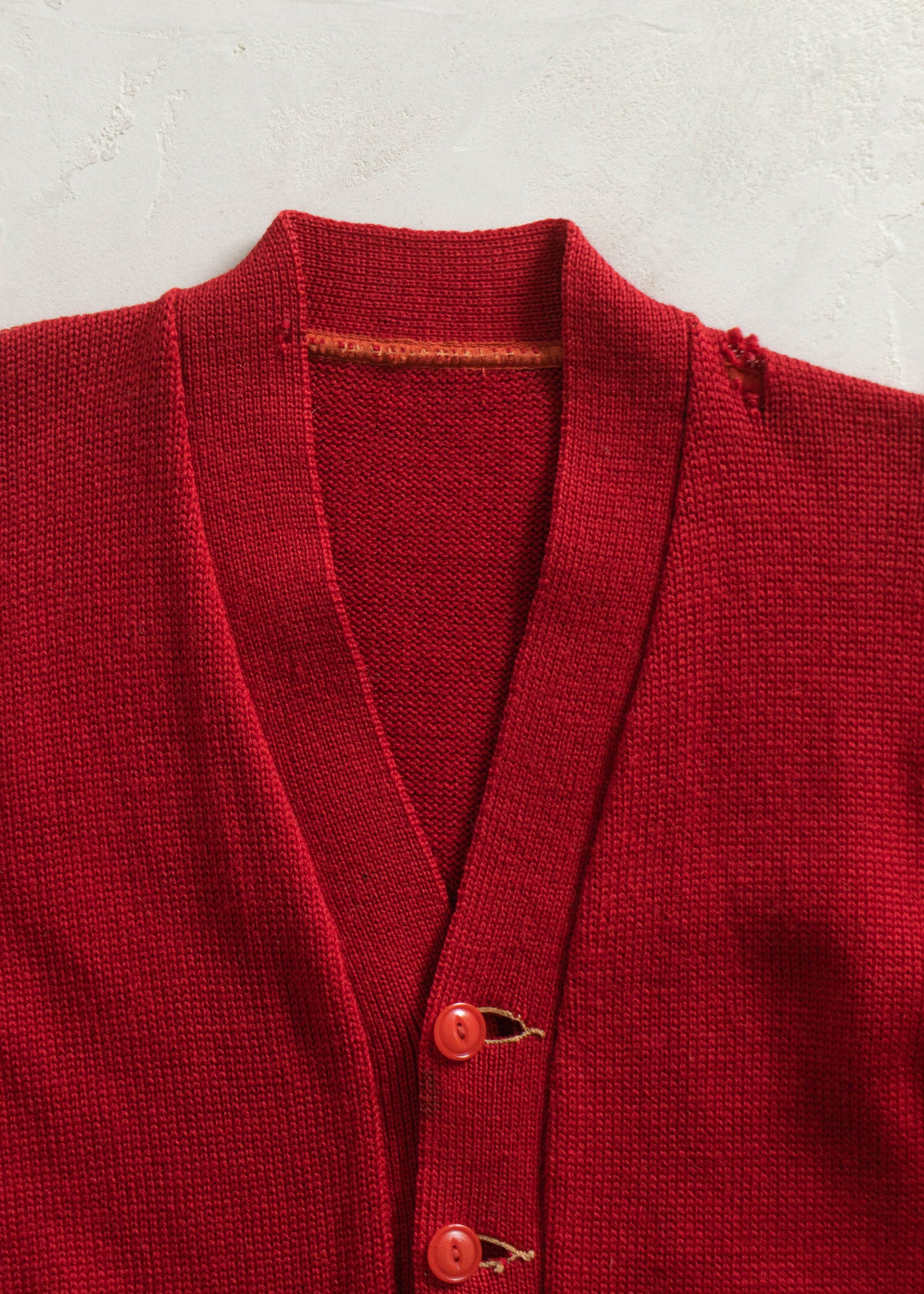 Vintage 1960s Varsity Letterman Wool Cardigan Size XS/S